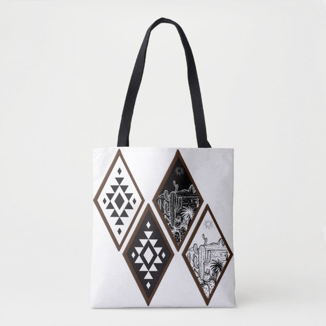 Southwestern Desert Diamond Tote Bag (Front)