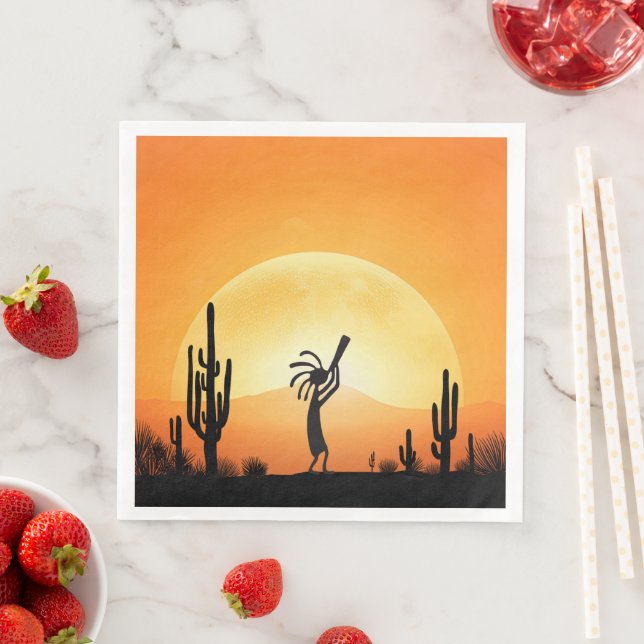 Southwestern Desert Indian Kokopelli Napkin (Insitu)