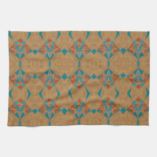 Southwestern Desert Indian Star Man Design Art Tea Towel
