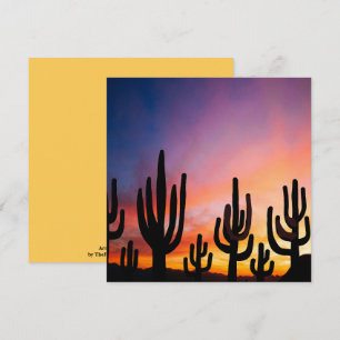 Southwestern Desert Landscape Cactus Sunrise Image Card