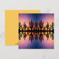 Southwestern Desert Landscape Cactus Sunrise Image
