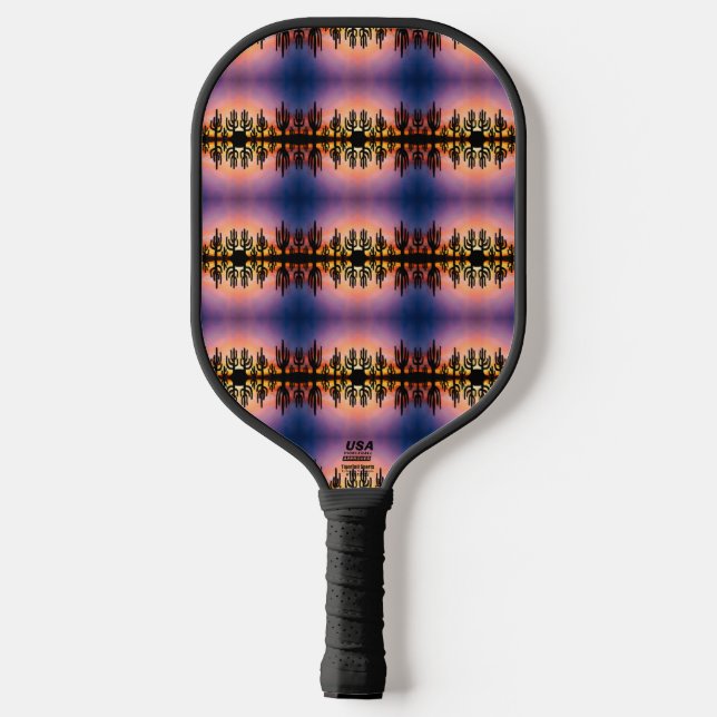 Southwestern Desert Landscape Cactus Sunrise Image Pickleball Paddle (Back)