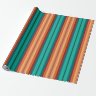 Southwestern Desert Rainbow Racing Stripes Pattern Wrapping Paper