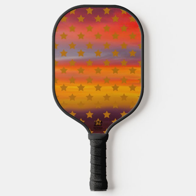 Southwestern Desert Stars And Stripes Abstract Art Pickleball Paddle (Front)
