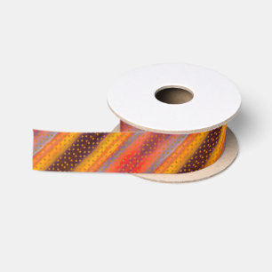 Southwestern Desert Stars And Stripes Abstract Art Satin Ribbon