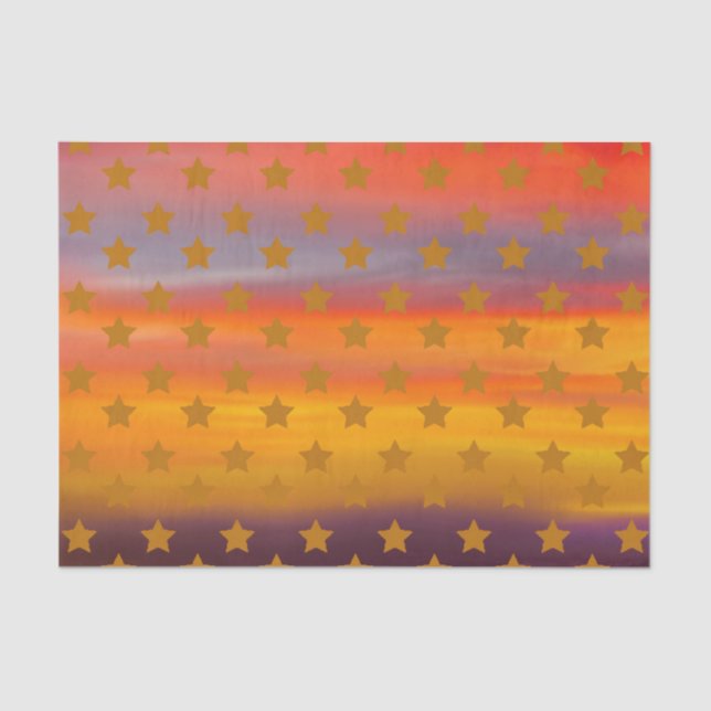 Southwestern Desert Stars And Stripes Abstract Art Tissue Paper (Front)