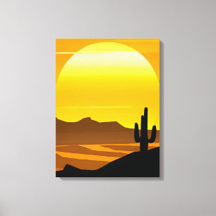 Southwestern Desert Sunset with Mesas Canvas Print