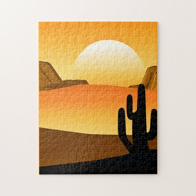 Southwestern Desert Sunset with Mesas Jigsaw Puzzle (Vertical)
