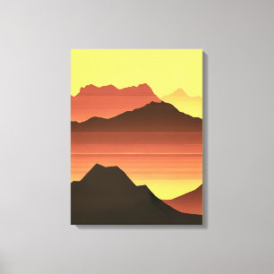 Southwestern Desert Sunset with Mountains  Canvas Print