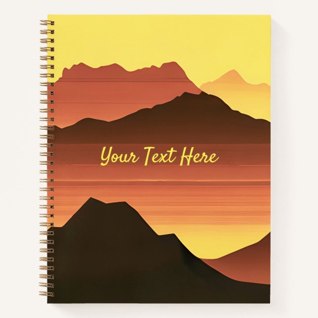 Southwestern Desert Sunset with Mountains  Notebook (Front)