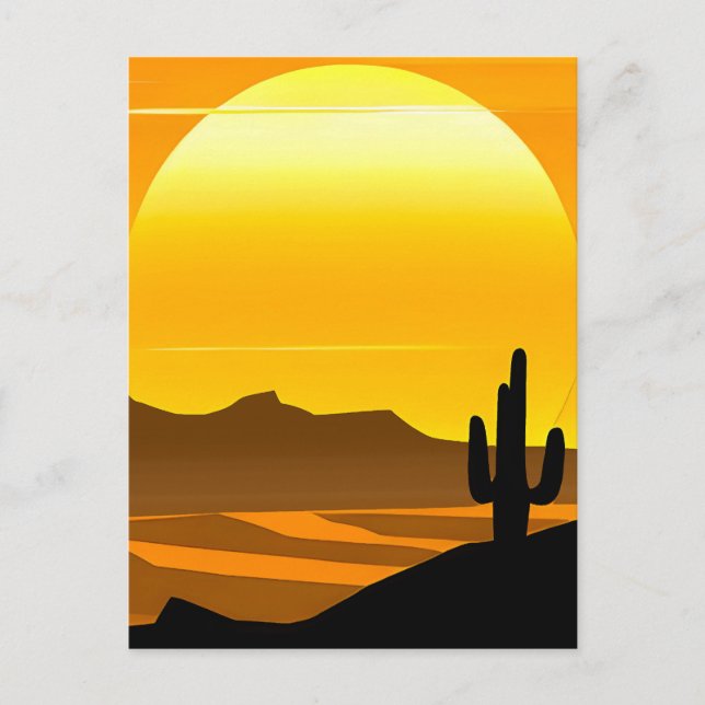 Southwestern Desert Sunset with Mountains  Postcard (Front)