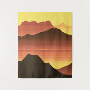 Southwestern Desert Sunset with Mountains  Tapestry