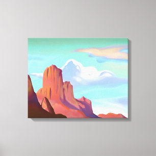 Southwestern Desert with Mountains Minimalist Art Canvas Print