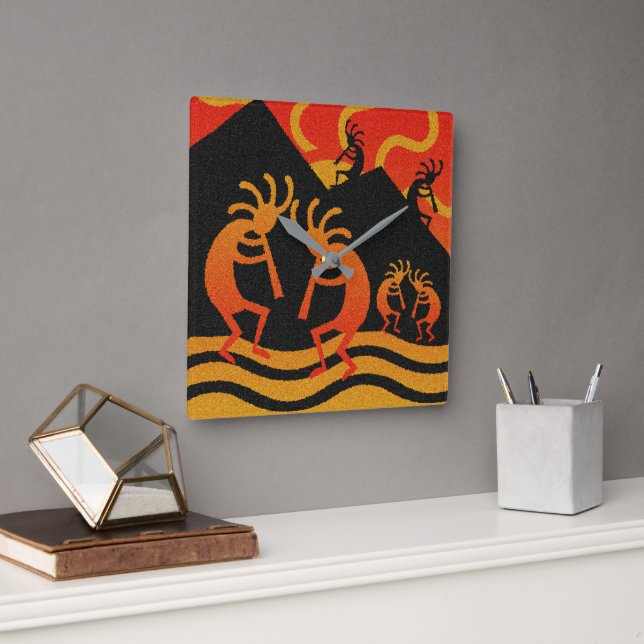Southwestern Design Kokopelli Wall Clock (Office)