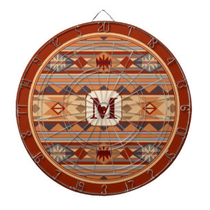 Southwestern Design Tan Monogram Dartboard
