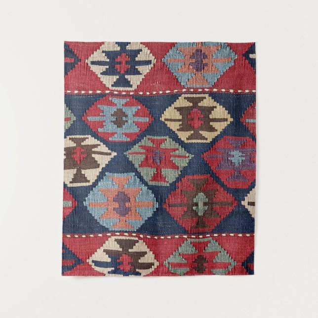 Southwestern Diamond Colourful Ornate Tapestry (Front)