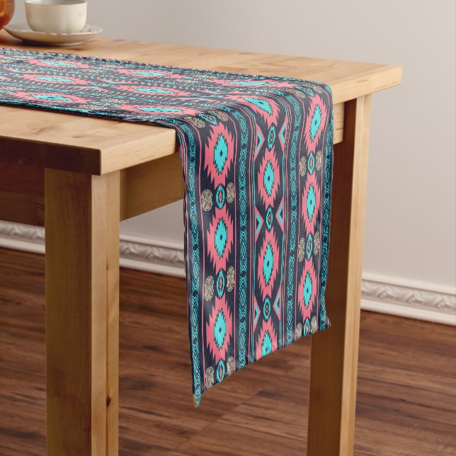 Southwestern ethnic geometric pattern. short table runner (In Situ)