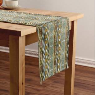 Southwestern ethnic geometric pattern. short table runner