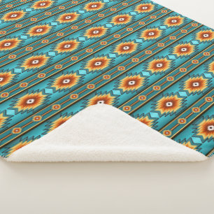 Southwestern Ethnic Geometric Sherpa Blanket
