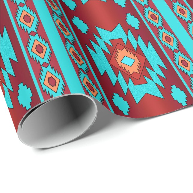 Southwestern Ethnic Geometric Wrapping Paper (Roll Corner)