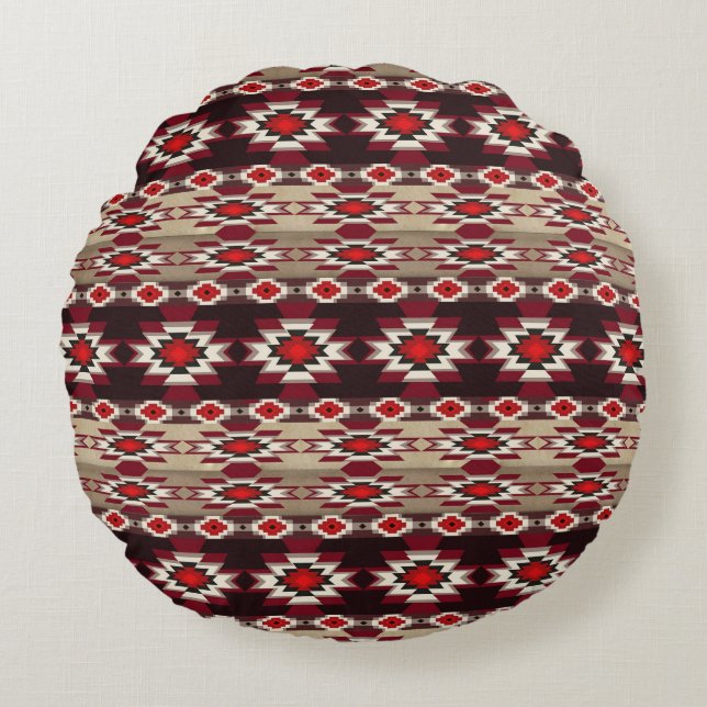 Southwestern ethnic native pattern round cushion (Front)