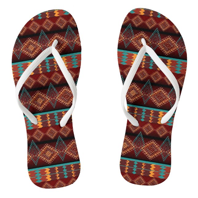 southwestern ethnic navaio tribal pattern jandals (Footbed)