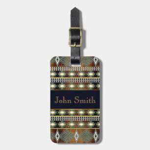 southwestern ethnic navaio tribal pattern luggage tag