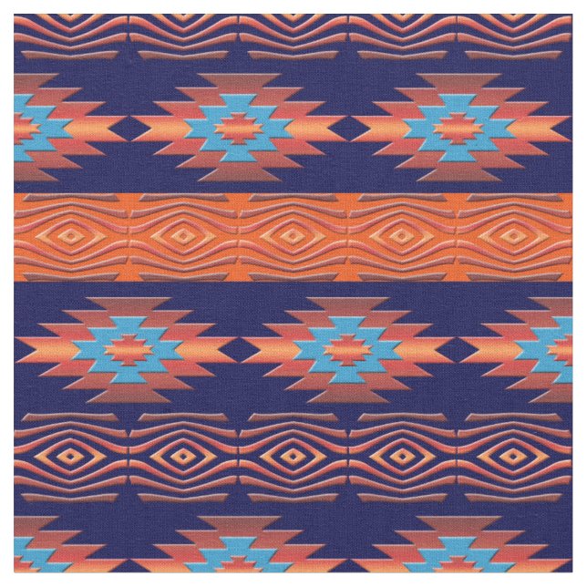Southwestern ethnic tribal pattern. fabric (Close Up)