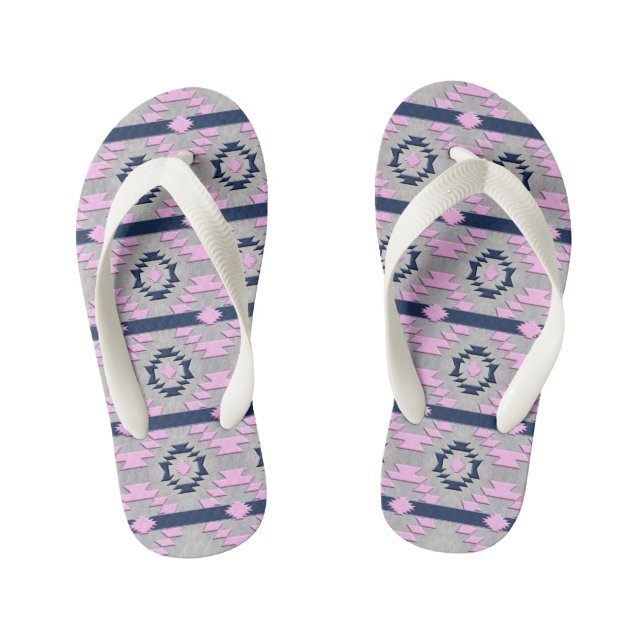 Southwestern ethnic tribal pattern. kid's jandals (Footbed)