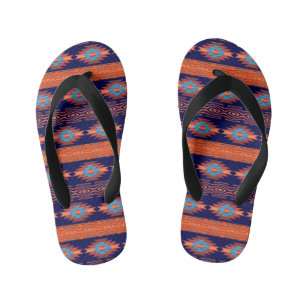 Southwestern ethnic tribal pattern. kid's jandals