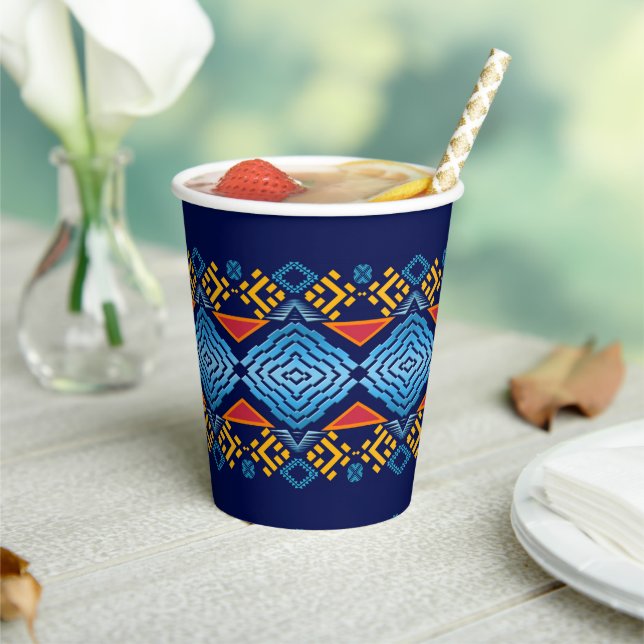 Southwestern ethnic tribal pattern.   paper cups (Insitu)