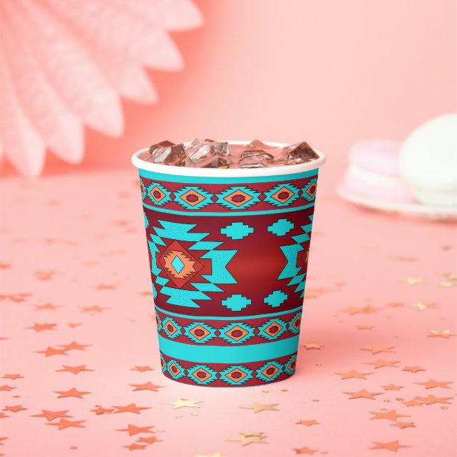 Southwestern ethnic tribal pattern.   paper cups (Insitu)