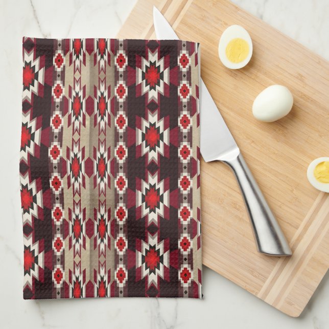 Southwestern ethnic tribal pattern.   tea towel (Quarter Fold)