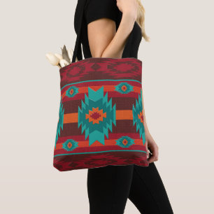 Southwestern geometric aztec pattern tote bag