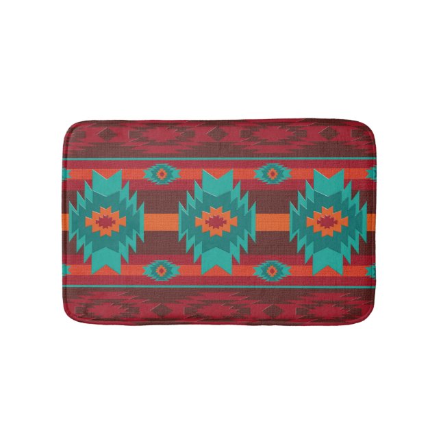 southwestern geometric pattern bath mat (Front)