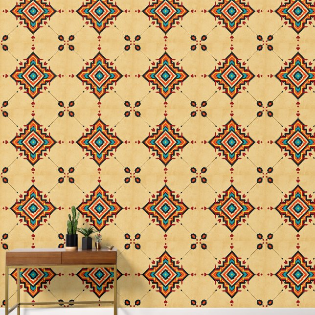 Southwestern Geometric Pattern Wallpaper (Hallway)