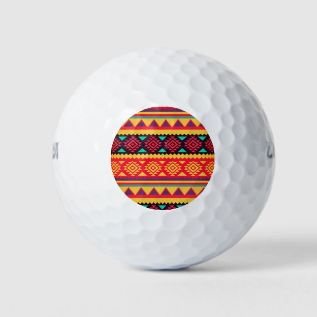 Southwestern Geometric Print Golf Balls (Front)