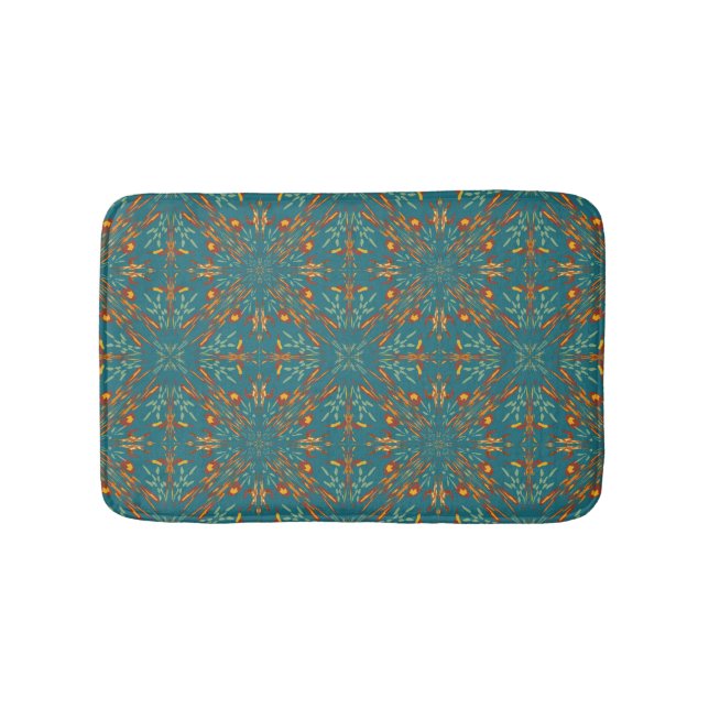 Southwestern Golden Sun Ray Colours Pattern Bath Mat (Front)