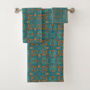 Southwestern Golden Sun Ray Colours Pattern Bath Towel Set