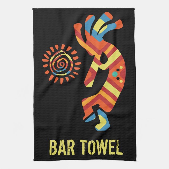 Southwestern Kokopelli Bar Towel (Vertical)