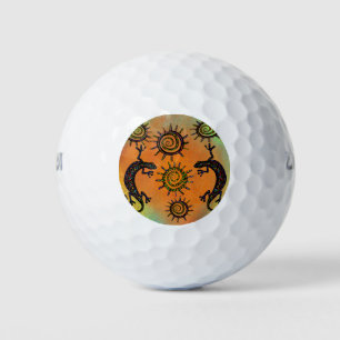 SOUTHWESTERN  LIZARD ART     GOLF BALLS