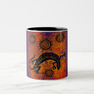 SOUTHWESTERN LIZARD ART Two-Tone COFFEE MUG