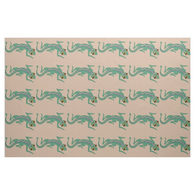 Southwestern Lizard with Pale Purple Stripe Fabric (Fat Quarter)