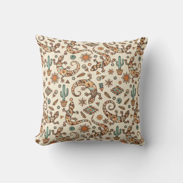 Southwestern Lizards Cushion (Front)