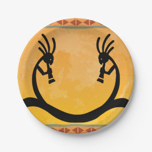 Southwestern Moon Kokopelli  Paper Plate