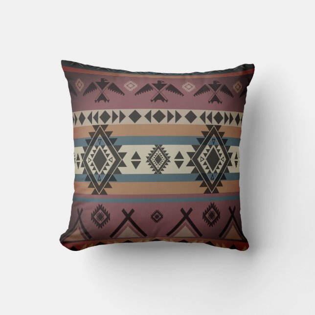 Southwestern Native American Tribal Pattern Cushion (Front)
