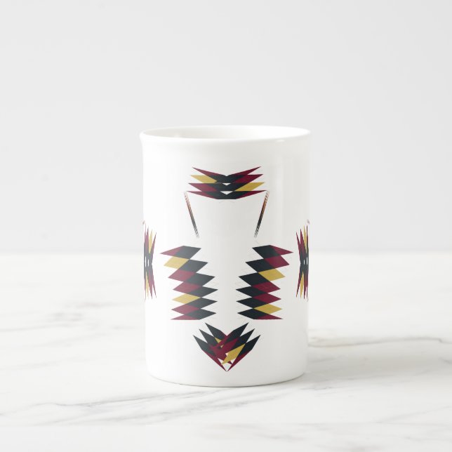 Southwestern Native Art Pattern Bone China Mug (Front)