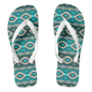 Southwestern navajo ethnic tribal pattern. jandals
