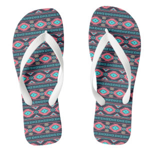 Southwestern navajo ethnic tribal pattern. jandals