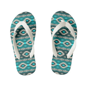 Southwestern navajo ethnic tribal pattern. kid's jandals
